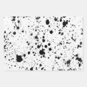 Wrapping Paper Sheets - Black and White Splatters (Voorkant 2)