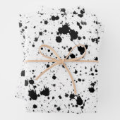 Wrapping Paper Sheets - Black and White Splatters (In situ)