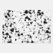Wrapping Paper Sheets - Black and White Splatters (Voorkant)