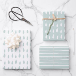 Wrapping Paper Sheets - Blue And White Pattern