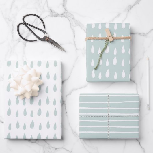 Wrapping Paper Sheets - Blue And White Pattern (Voorkant)