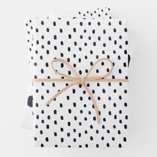Wrapping Paper Sheets - Blue Dots Pattern (In situ)