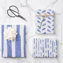 Wrapping Paper Sheets - Blue Patterns