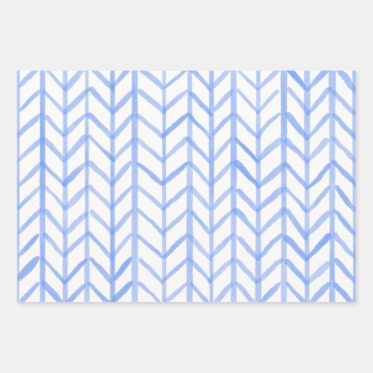 Wrapping Paper Sheets - Blue Patterns (Voorkant)