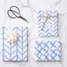 Wrapping Paper Sheets - Blue Patterns