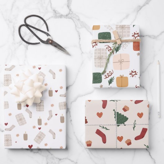 Wrapping Paper Sheets - Christmas Patterns (Voorkant)