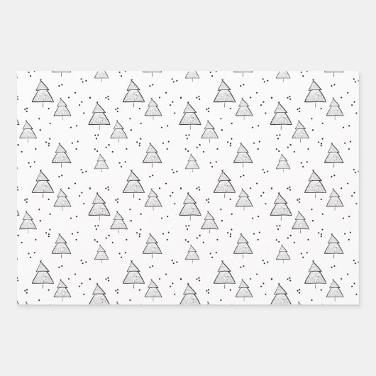 Wrapping Paper Sheets - Christmas Tree Patterns (Voorkant)