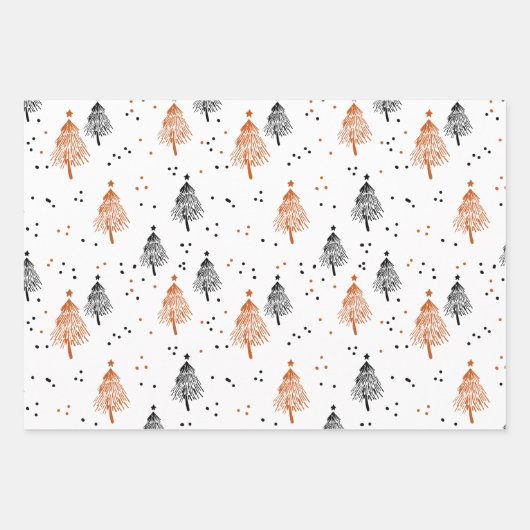 Wrapping Paper Sheets - Christmas Trees Patterns (Voorkant 3)