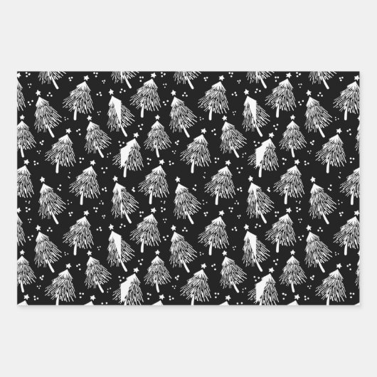 Wrapping Paper Sheets - Christmas Trees Patterns (Voorkant)