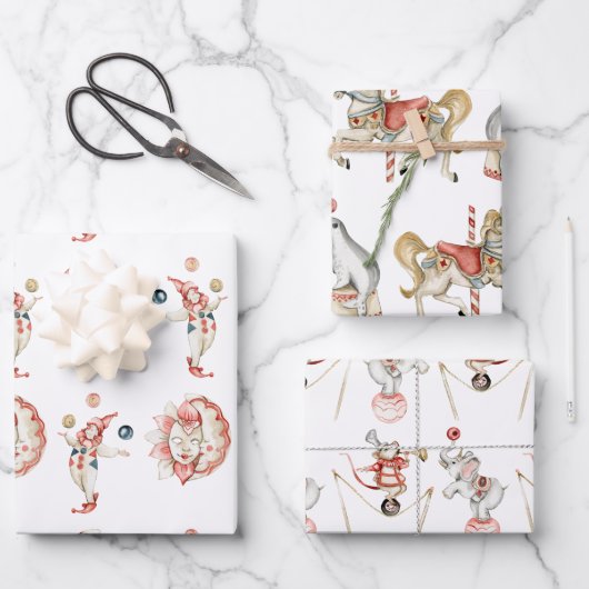 Wrapping Paper Sheets - Circus Fair Carnival Clown (Voorkant)