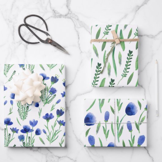 Wrapping Paper Sheets - Flowers & Leaves (Voorkant)