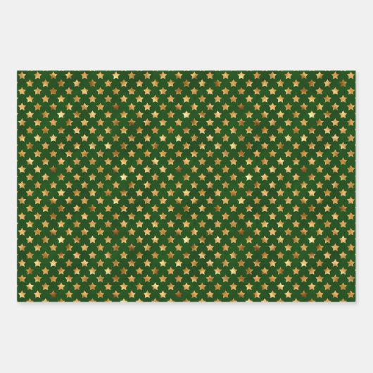 Wrapping Paper Sheets - Green And Gold Pattern (Voorkant 3)