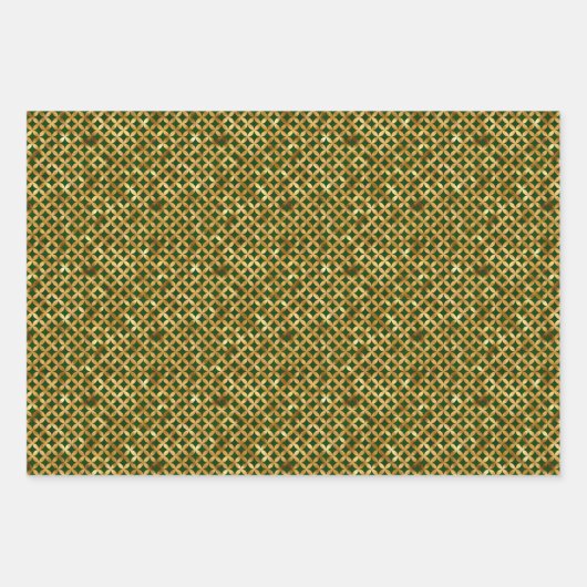 Wrapping Paper Sheets - Green And Gold Pattern (Voorkant 2)