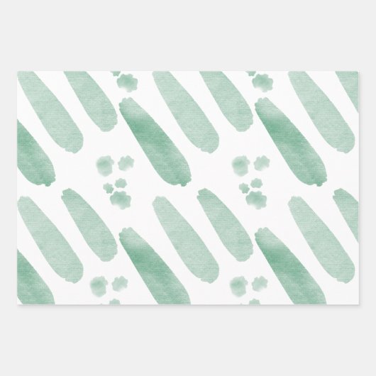 Wrapping Paper Sheets - Green Elements (Voorkant)