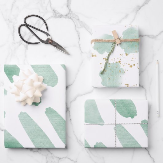 Wrapping Paper Sheets - Green Elements (Voorkant)
