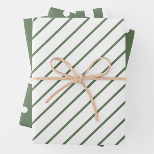 Wrapping Paper Sheets - Green & White Christmas (In situ)
