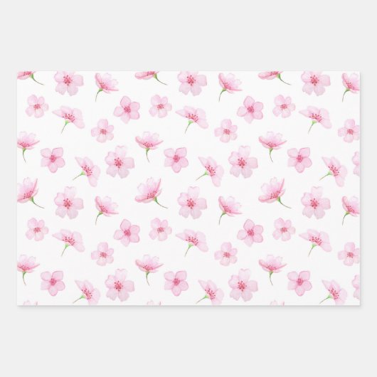 Wrapping Paper Sheets - Pink Flower Patterns (Voorkant 3)