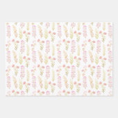 Wrapping Paper Sheets - Pink Flower Patterns (Voorkant)