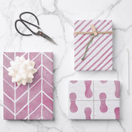 Wrapping Paper Sheets - Pink Pattern