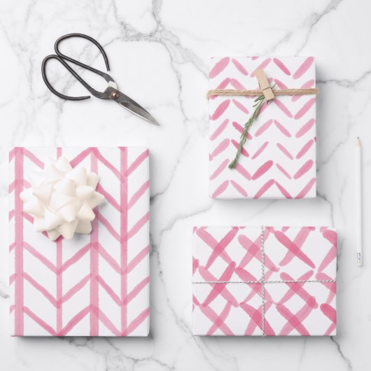 Wrapping Paper Sheets - Pink Patterns (Voorkant)