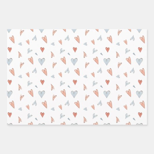 Wrapping Paper Sheets - Rabbits & Hearts (Voorkant 2)