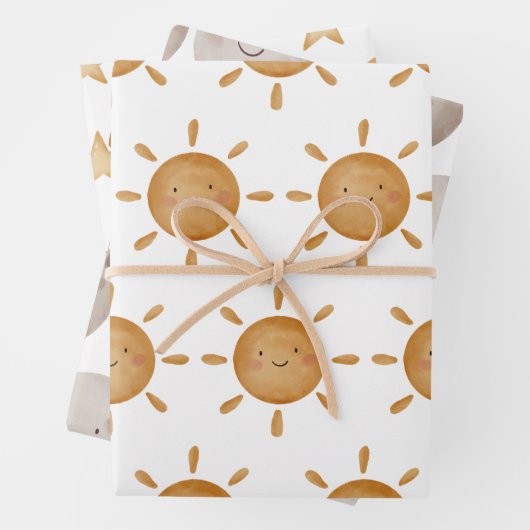 Wrapping Paper Sheets - Sun, Moon And Falling Star (In situ)