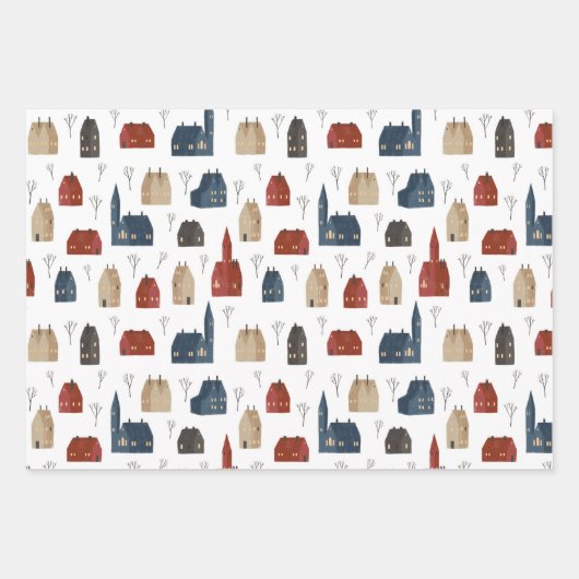 Wrapping Paper Sheets - Winter Patterns (Voorkant)