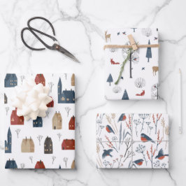 Wrapping Paper Sheets - Winter Patterns