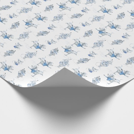 Wrapping Paper - Snow Mice Pattern Cadeaupapier (Hoek)