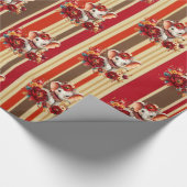 Wrapping Paper Stripe Elephant Terracotta  Cadeaupapier (Hoek)