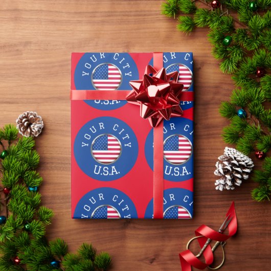 Wrapping Paper - USA gepersonaliseerd - Plaats toe Cadeaupapier (Feestdagen Geschenken)