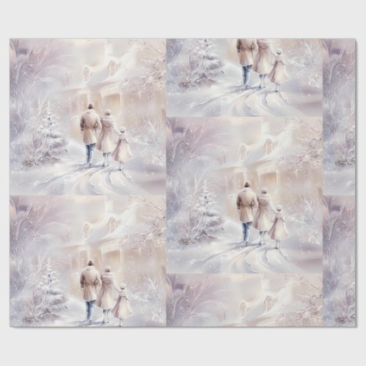 Wrapping Paper-Victorian Winter Christmas Wrapping Cadeaupapier (Vlak)