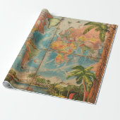 Wrapping Paper-Vintage Atlas Wrapping Paper Cadeaupapier (Uitgerold)