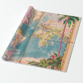 Wrapping Paper-Vintage Atlas Wrapping Paper Cadeaupapier (Uitgerold)