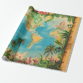 Wrapping Paper-Vintage Atlas Wrapping Paper Cadeaupapier (Uitgerold)