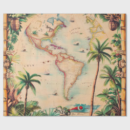 Wrapping Paper-Vintage Atlas Wrapping Paper Cadeaupapier