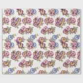 Wrapping Paper | Vintage Pansy Floral Garden Cadeaupapier (Vlak)