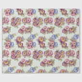 Wrapping Paper | Vintage Pansy Floral Garden Cadeaupapier (Vlak)