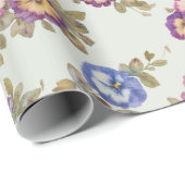 Wrapping Paper | Vintage Pansy Floral Garden Cadeaupapier (Rol Hoek)