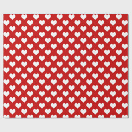 Wrapping Paper White Hearts on Pink – Cute Love  Cadeaupapier