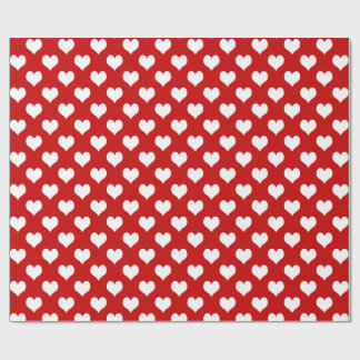 Wrapping Paper White Hearts on Pink – Cute Love  Cadeaupapier