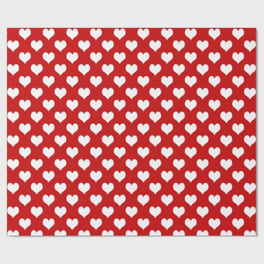 Wrapping Paper White Hearts on Pink – Cute Love  Cadeaupapier (Vlak)