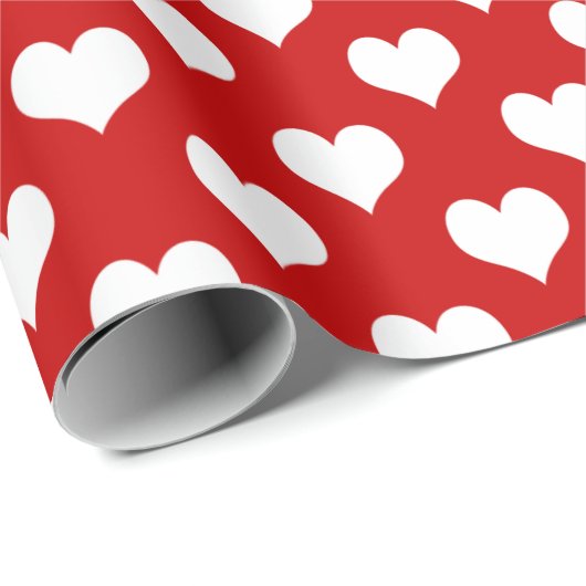Wrapping Paper White Hearts on Pink – Cute Love  Cadeaupapier (Rol Hoek)