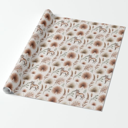 Wrapping paper with a pattern of brown and white cadeaupapier (Uitgerold)