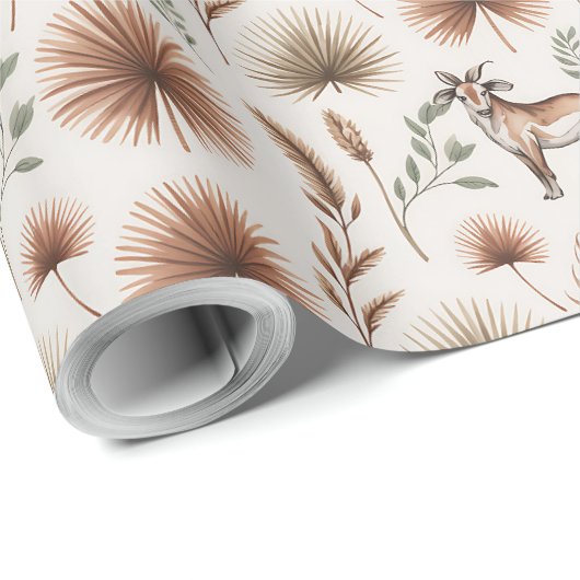 Wrapping paper with a pattern of brown and white cadeaupapier (Rol Hoek)