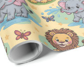 Wrapping paper with cartoon animals cadeaupapier (Rol Hoek)