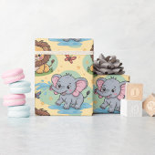 Wrapping paper with cartoon animals cadeaupapier