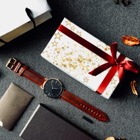 Wrapping Paper with golden stars Cadeaupapier