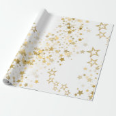 Wrapping Paper with golden stars Cadeaupapier (Uitgerold)