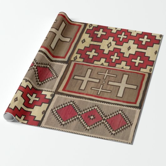 wrapping paper with navajo rug motif cadeaupapier (Uitgerold)